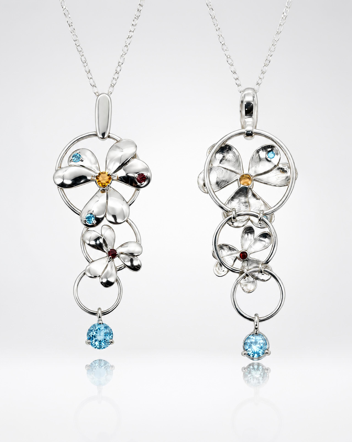 Floral Cascade Drop Pendant