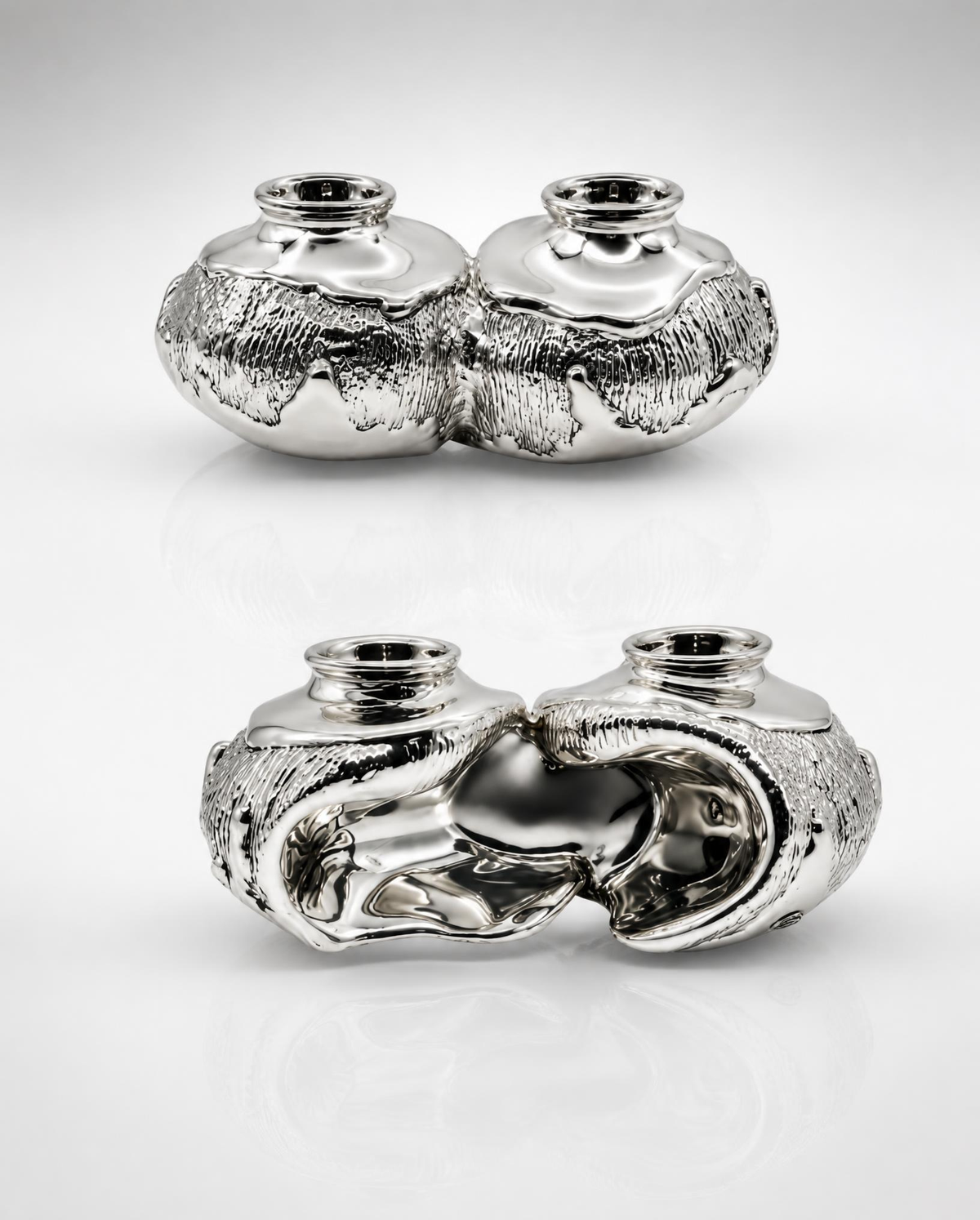 Sterling Silver Double Textured Candlestick
