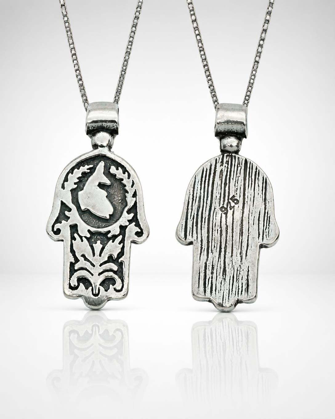 Sterling Silver Filigree Hamsa Pendant