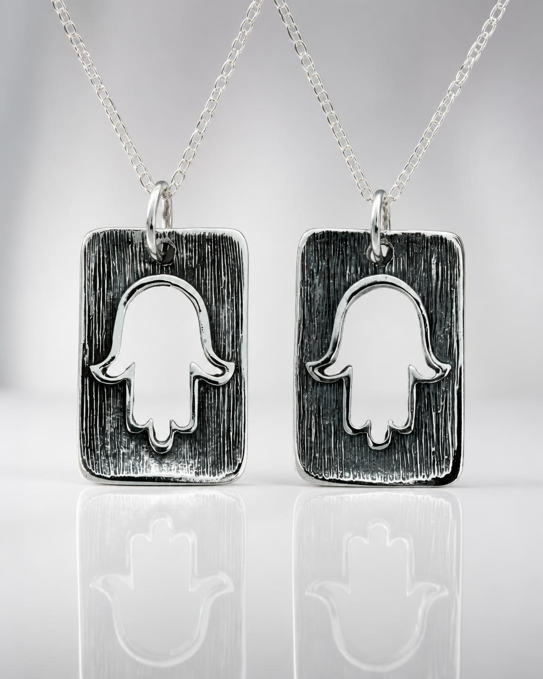 Sterling Silver Filigree Hamsa Pendant
