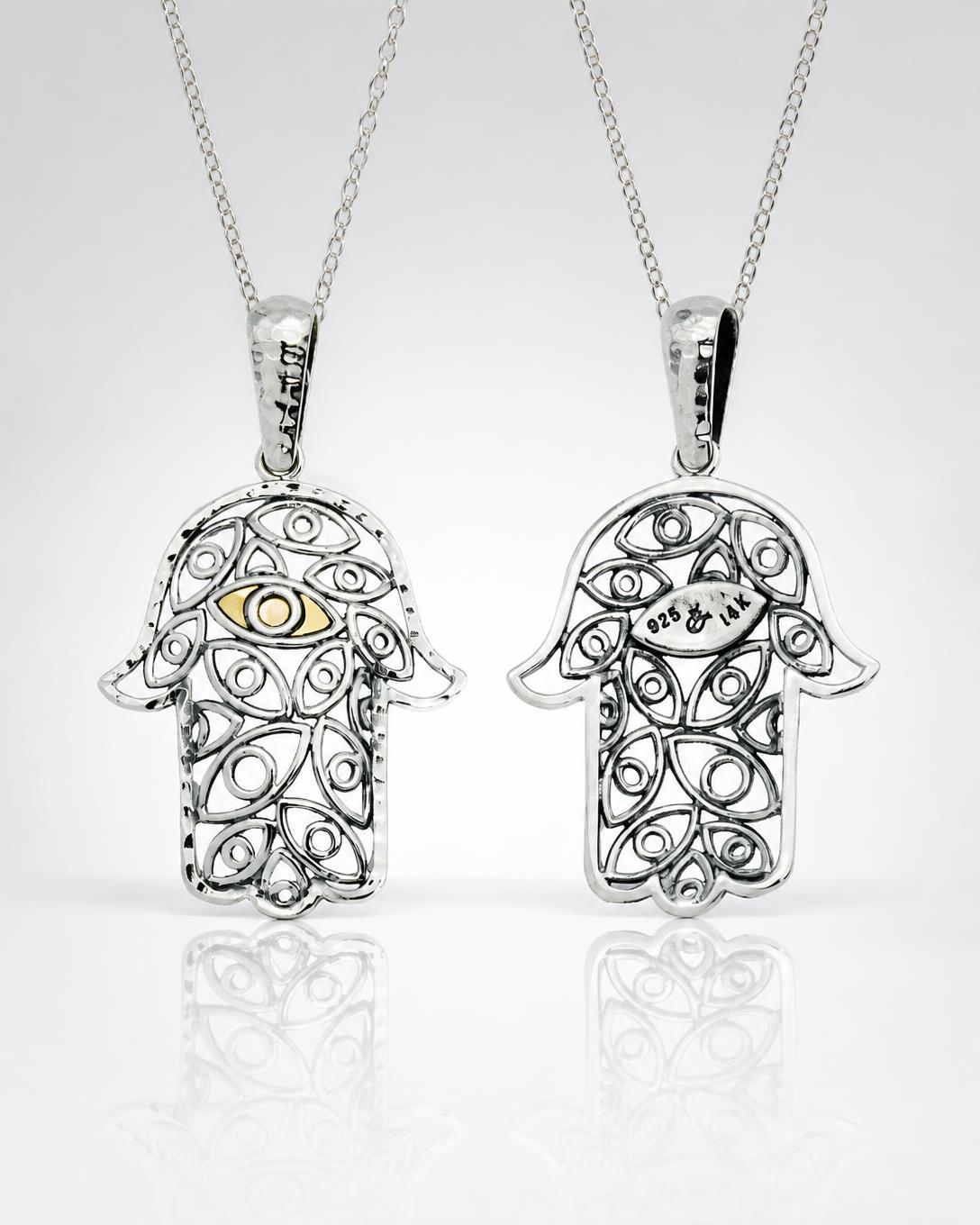 Sterling Silver Filigree Hamsa Pendant