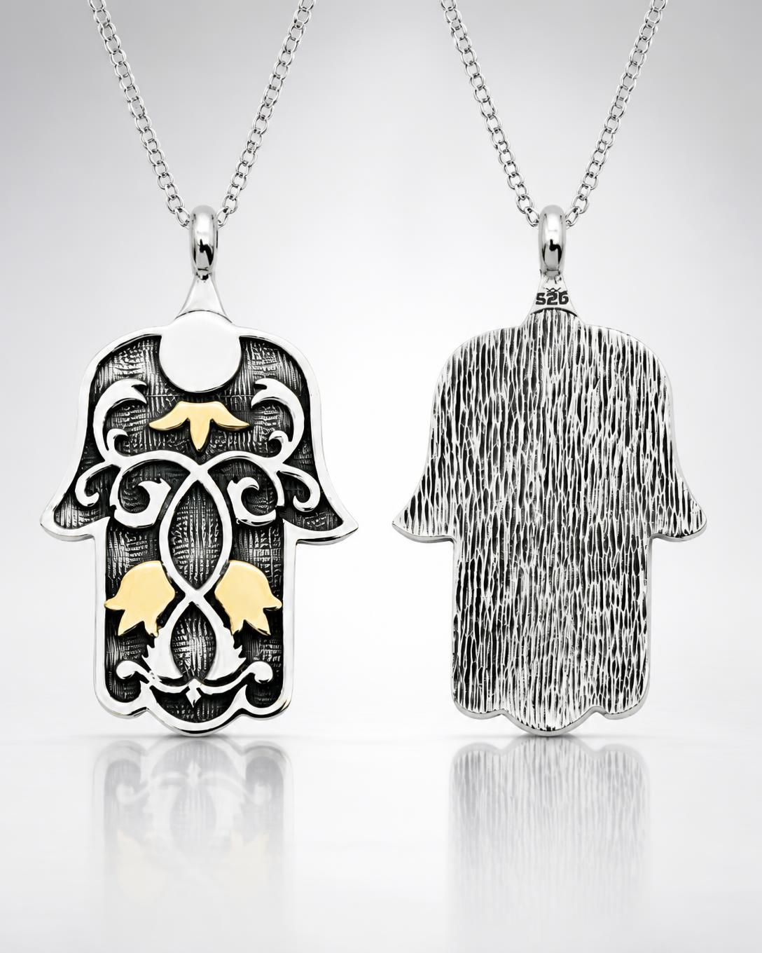 Sterling Silver Filigree Hamsa Pendant