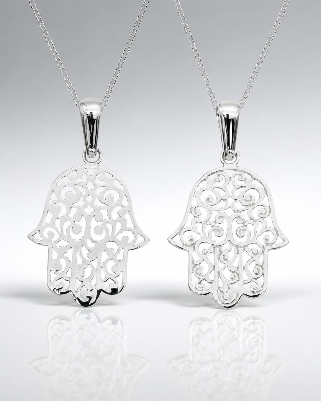 Sterling Silver Filigree Hamsa Pendant
