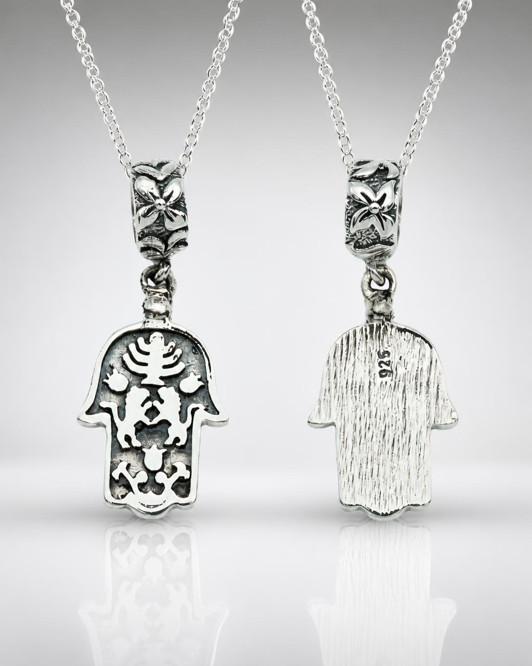 Sterling Silver Filigree Hamsa Pendant
