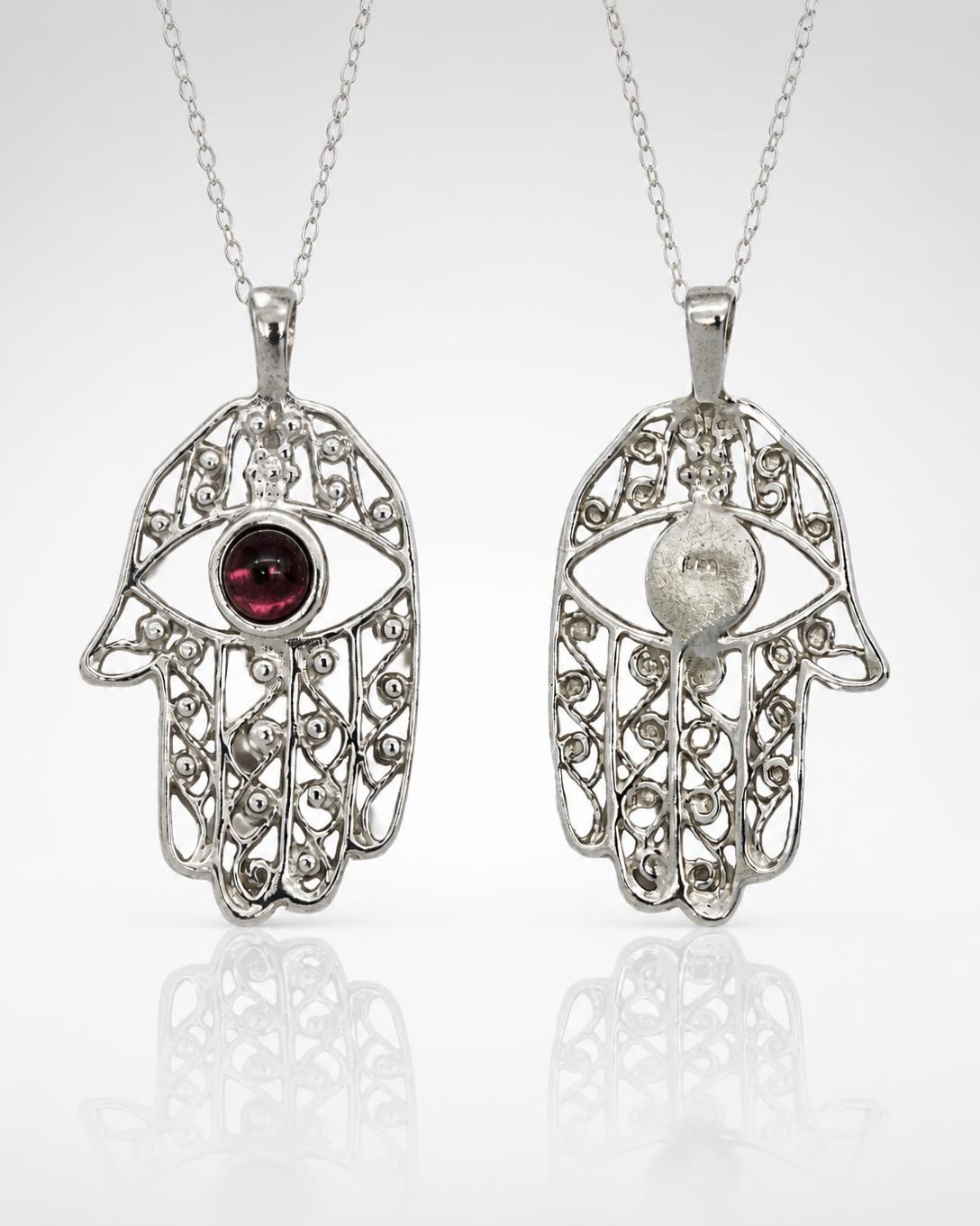 Sterling Silver Filigree Hamsa Pendant