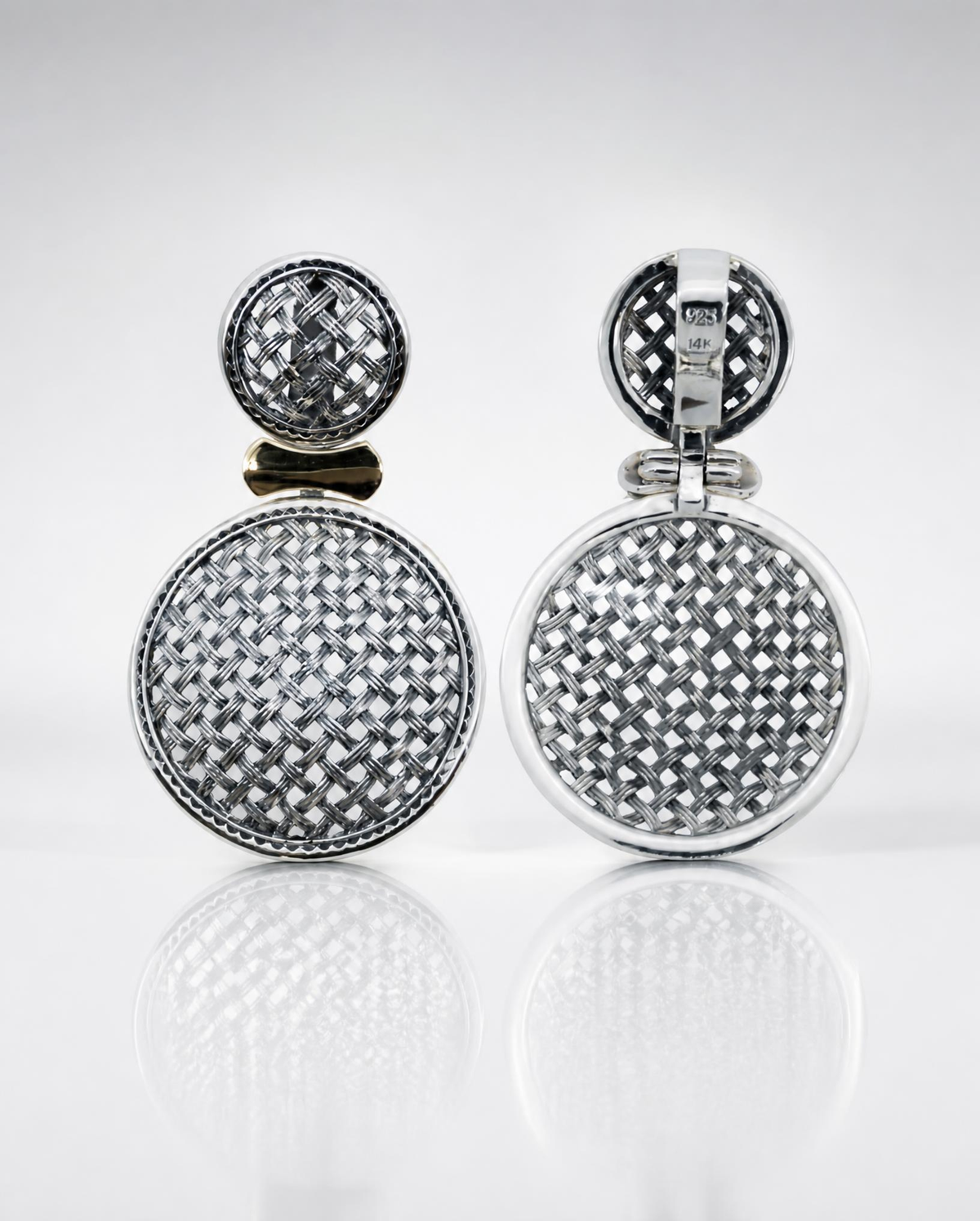 Sterling Silver Woven Filigree Drop Earrings