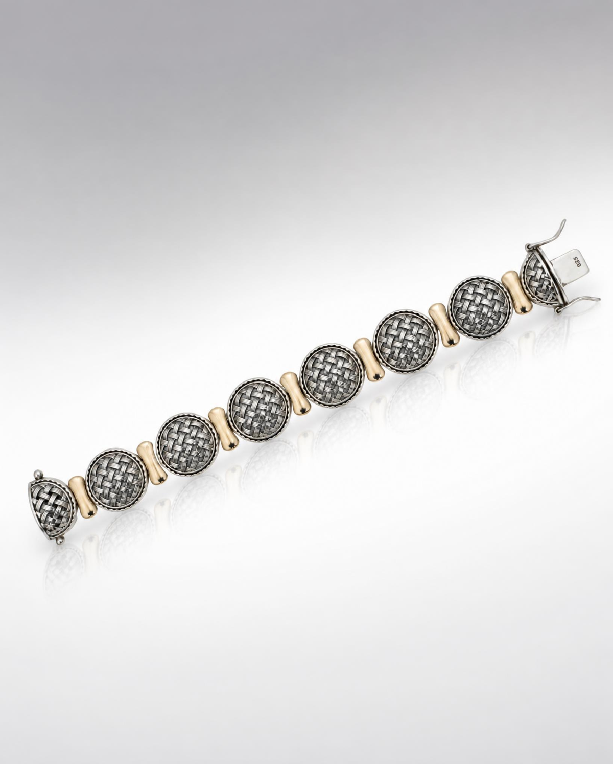 Sterling Silver Woven Filigree Link Bracelet