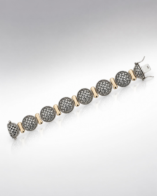 Sterling Silver Woven Filigree Link Bracelet