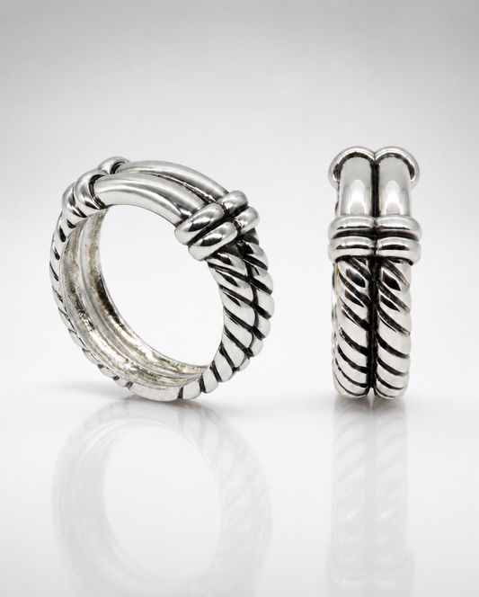 Sterling Silver Twisted Rope Knot Ring