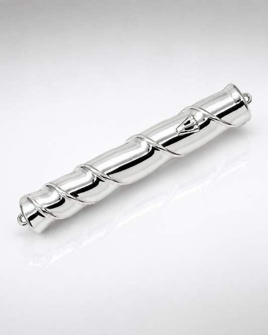Sterling Silver Twisted Mezuzah Case