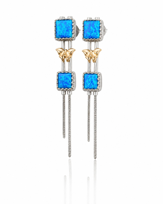 Opal Butterfly Drop Earrings