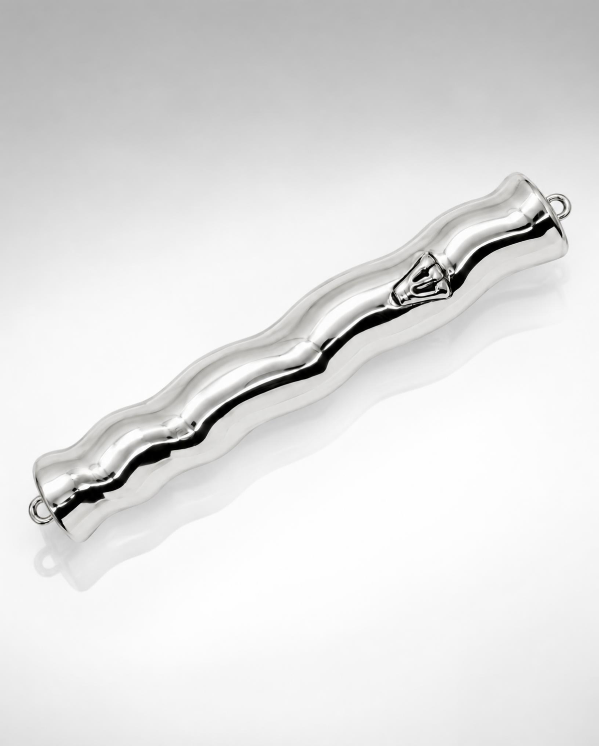 Sterling Silver Wavy Tube Mezuzah Case