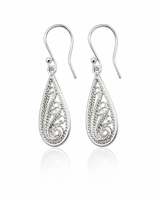 Filigree Swirl Drop Earrings