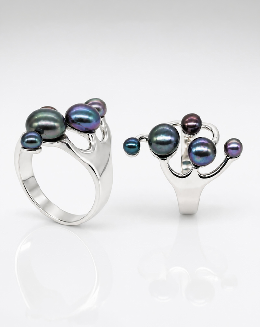 Pearl Cluster Statement Ring