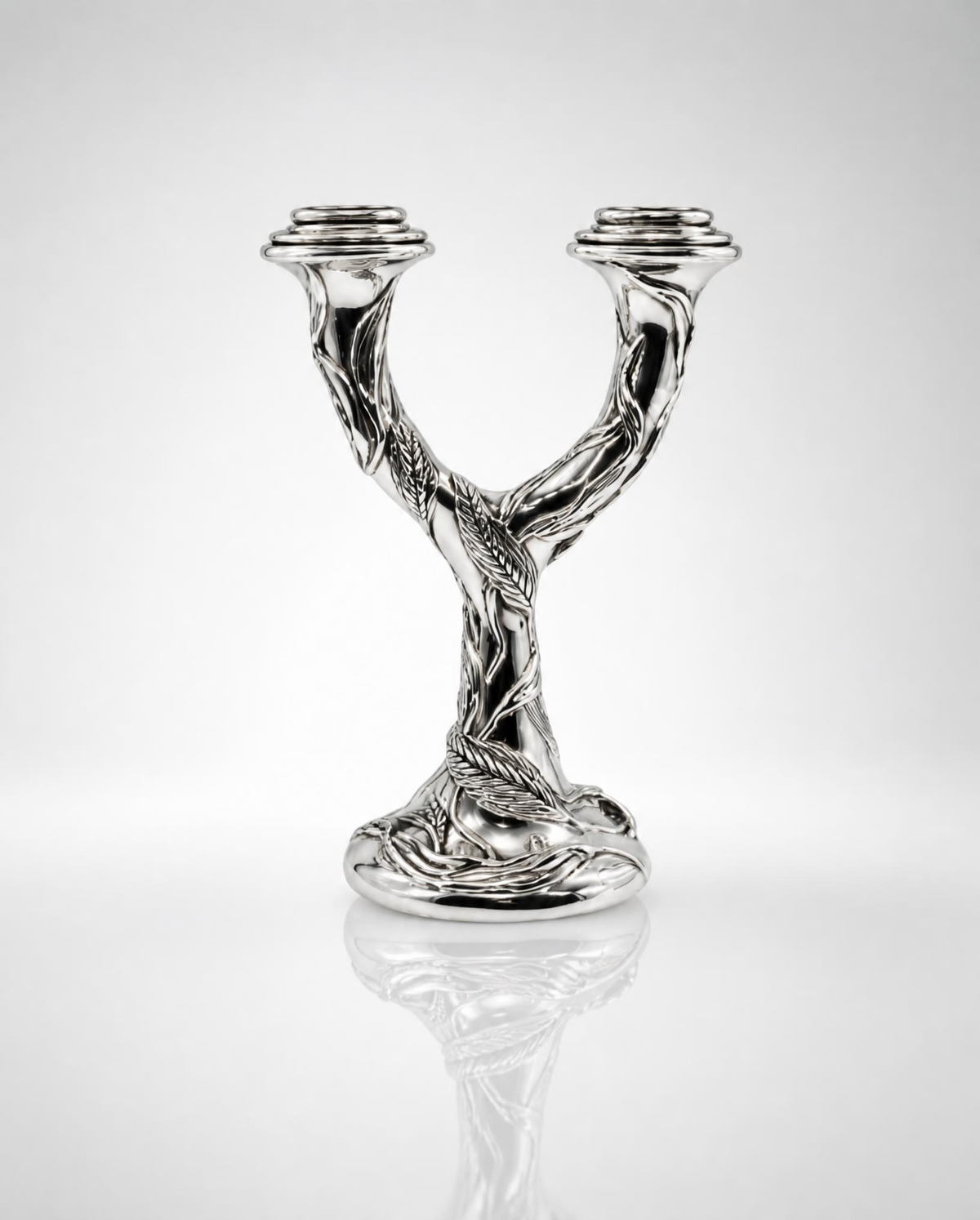 Sterling Silver Wheat Sheaf Double Candlestick