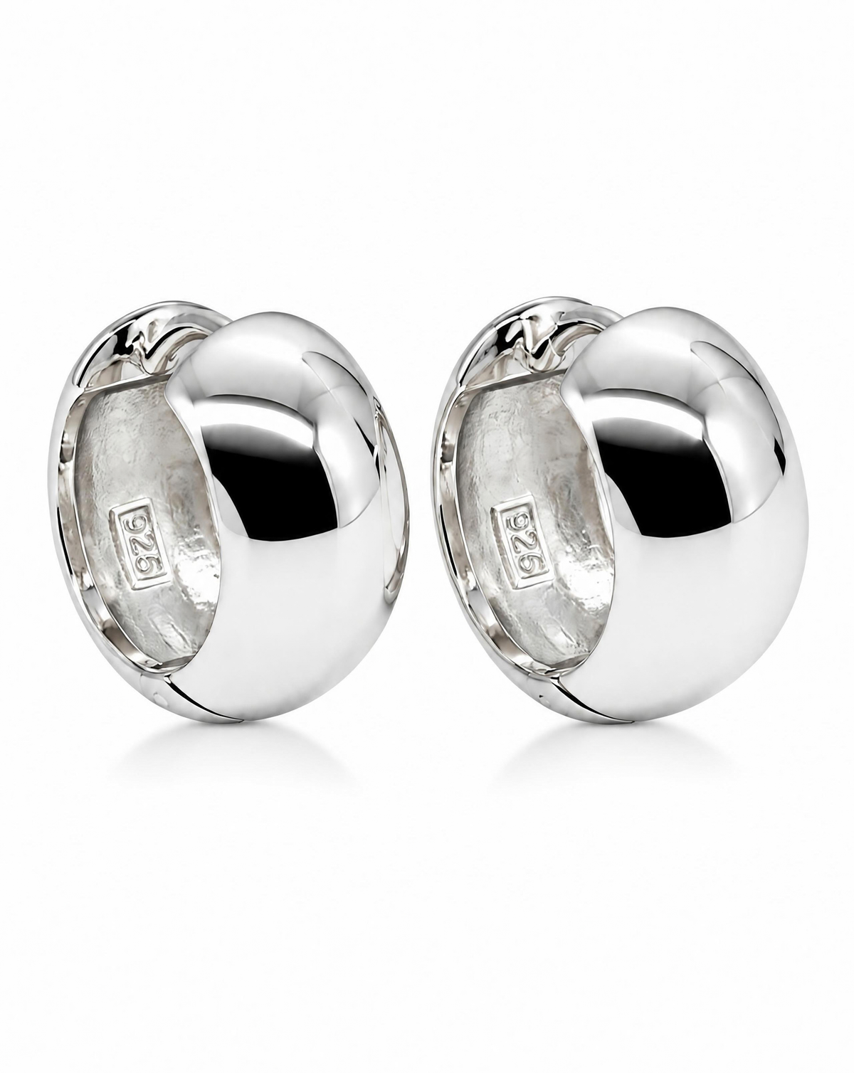 Polished Dome Hoop Earrings