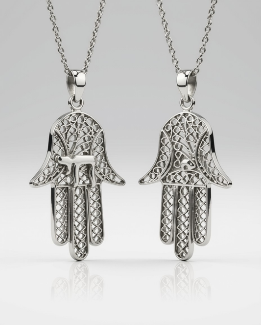 Sterling Silver Filigree Hamsa Pendant