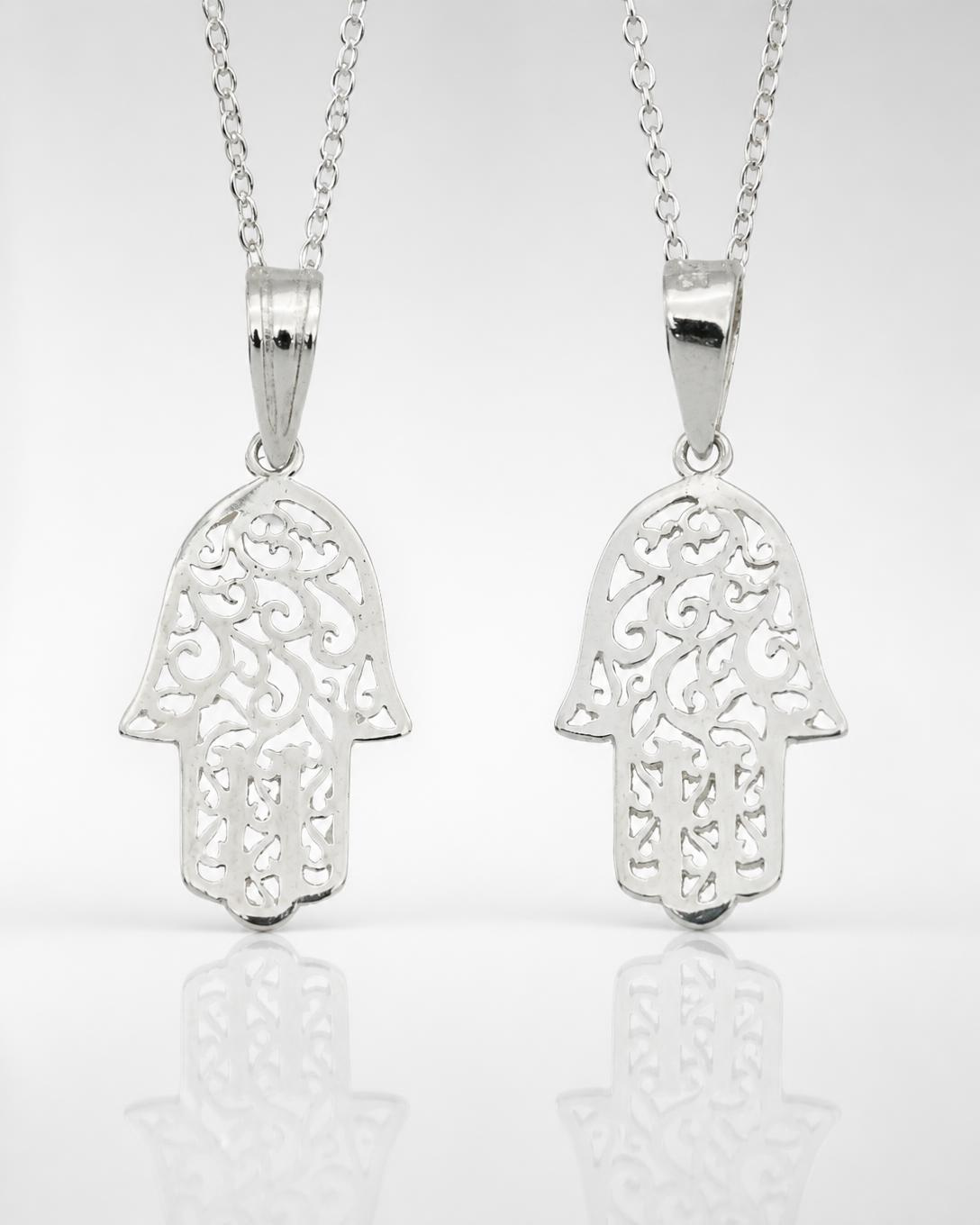 Sterling Silver Filigree Hamsa Pendant