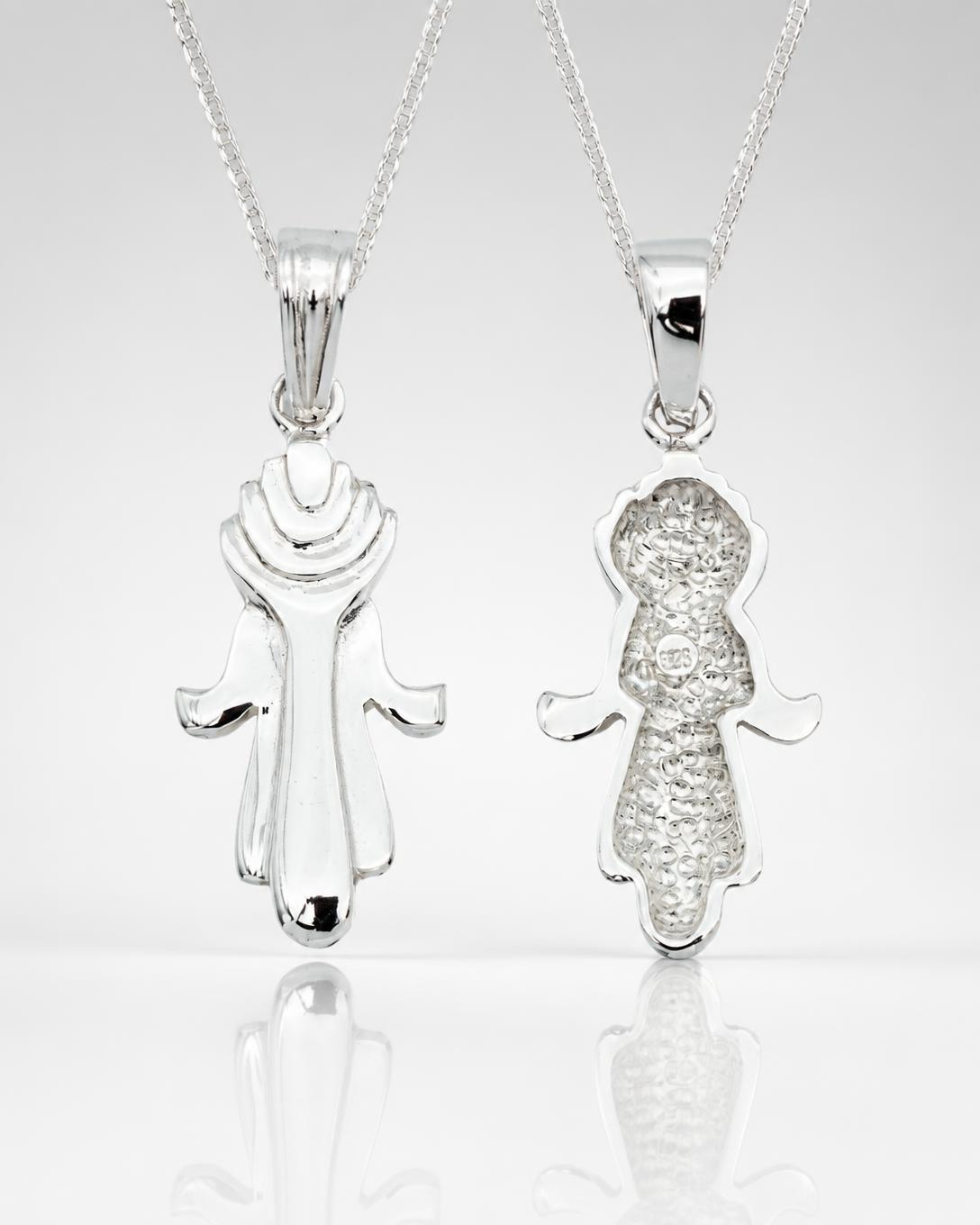 Sterling Silver Fluted Hamsa Pendant