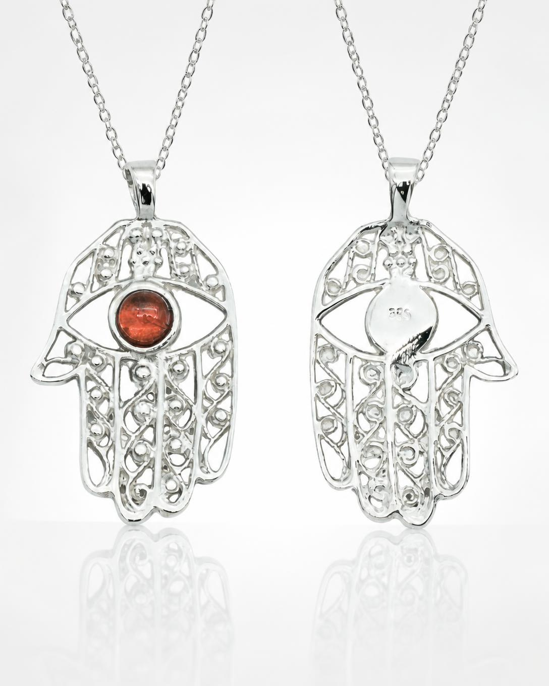 Sterling Silver Filigree Hamsa Pendant