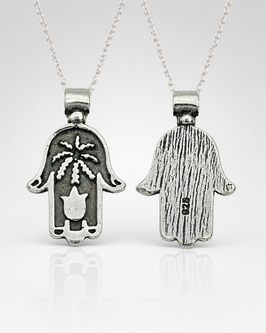 Sterling Silver Filigree Hamsa Pendant