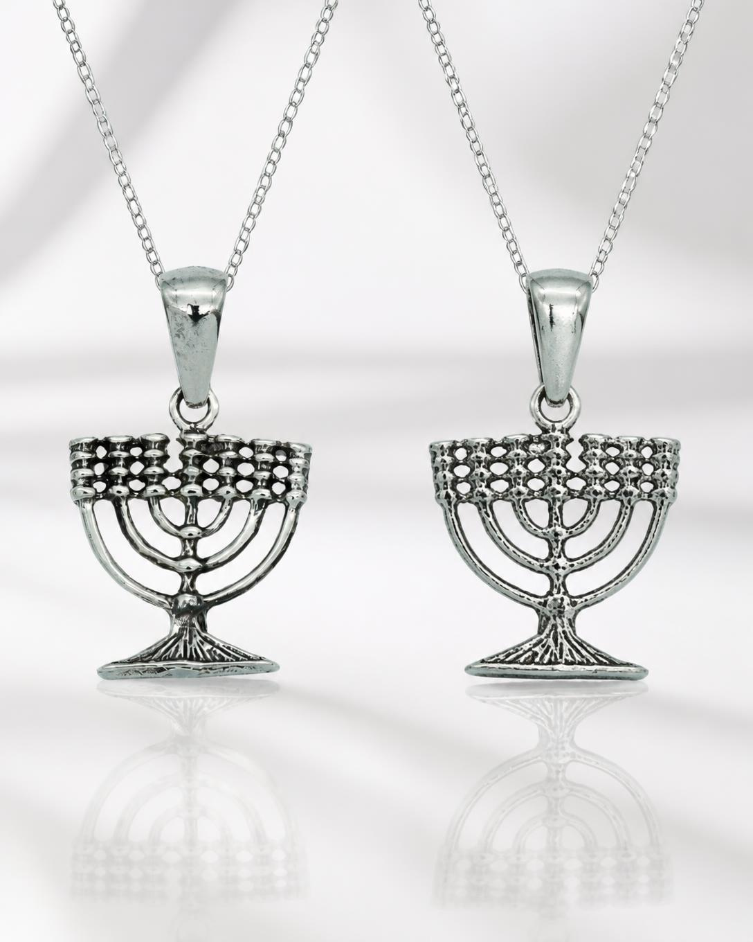 Sterling Silver Menorah Pendant