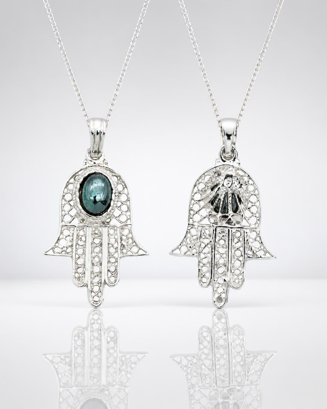 Sterling Silver Filigree Hamsa Pendant