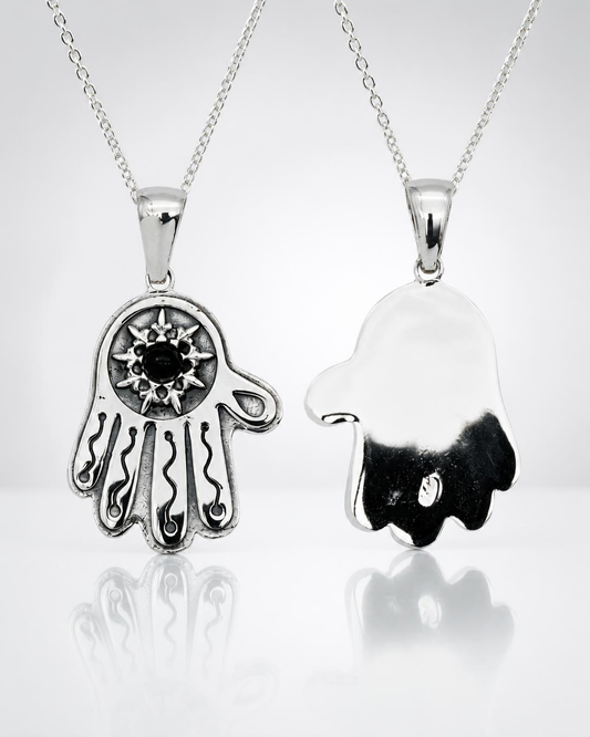 Sterling Silver Filigree Hamsa Pendant