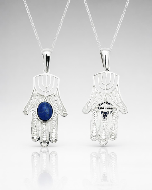 Sterling Silver Filigree Hamsa Pendant