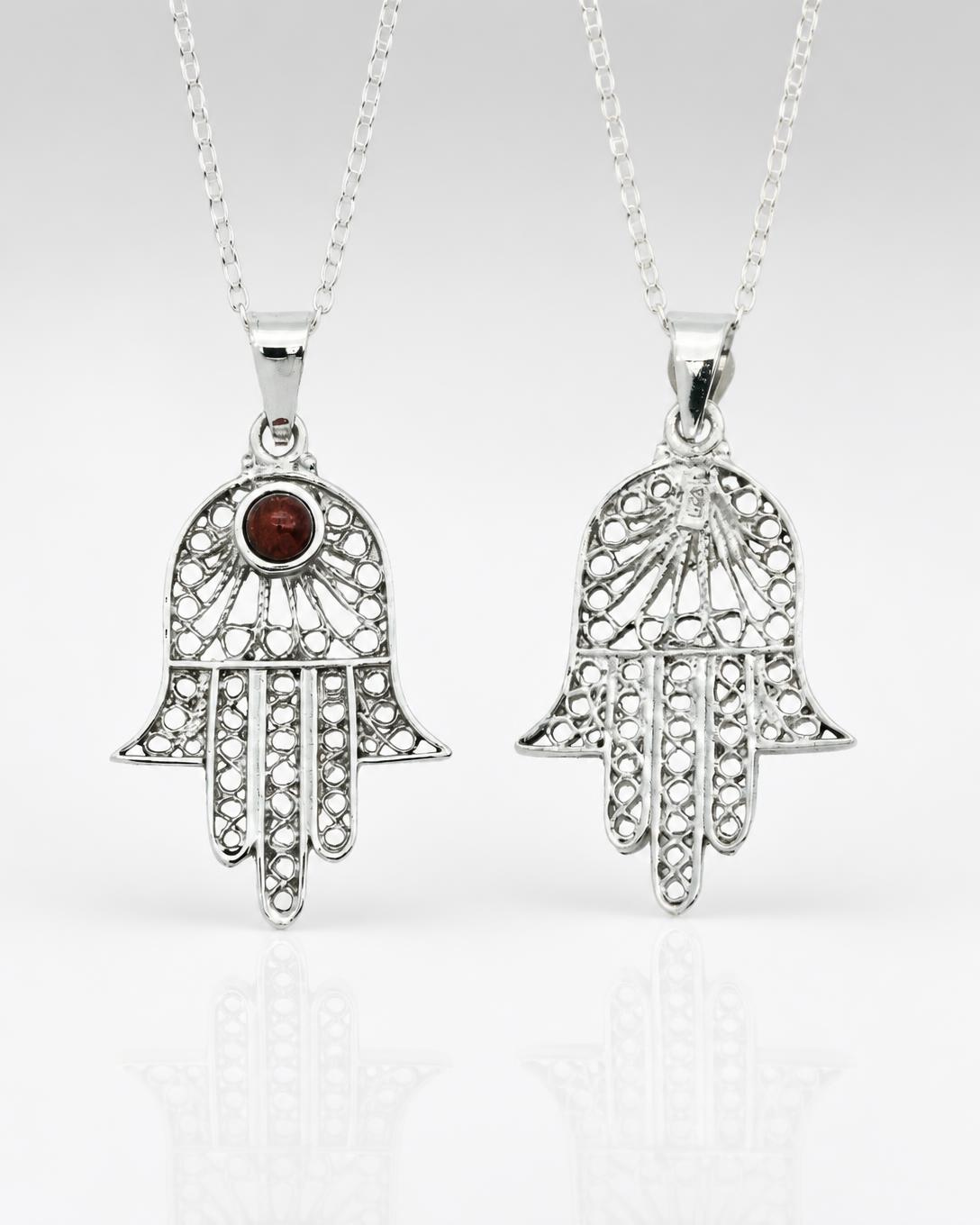 Sterling Silver Filigree Hamsa Pendant