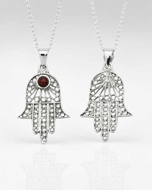 Sterling Silver Filigree Hamsa Pendant