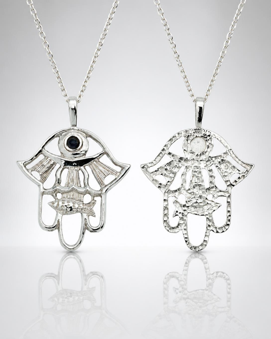 Sterling Silver Filigree Hamsa Pendant