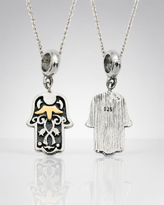 Sterling Silver Filigree Hamsa Pendant