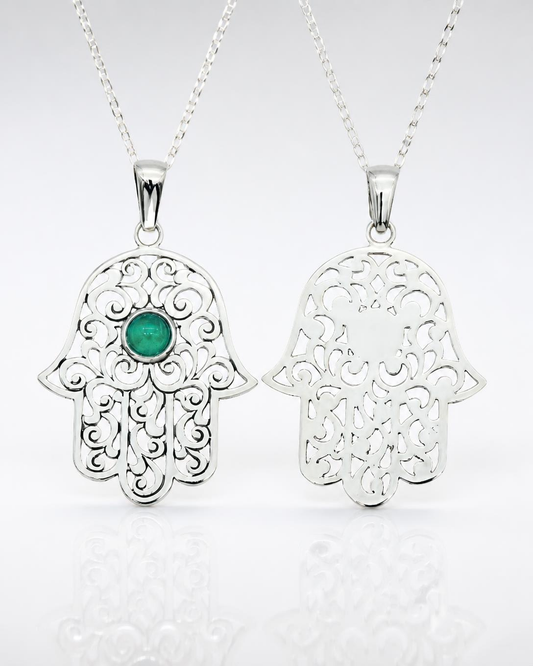 Sterling Silver Filigree Hamsa Pendant