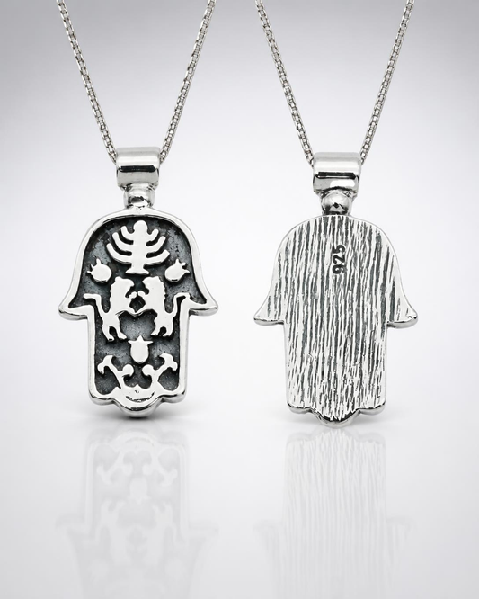 Sterling Silver Filigree Hamsa Pendant