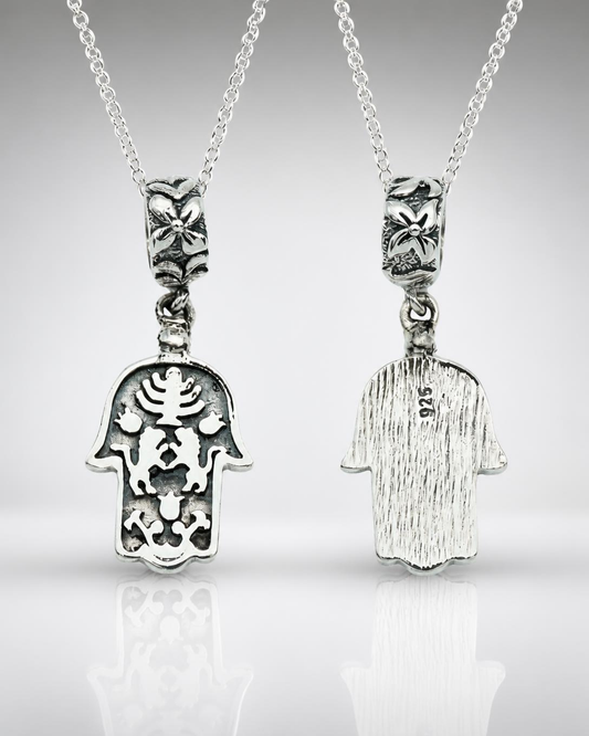 Sterling Silver Filigree Hamsa Pendant