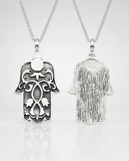 Sterling Silver Filigree Hamsa Pendant