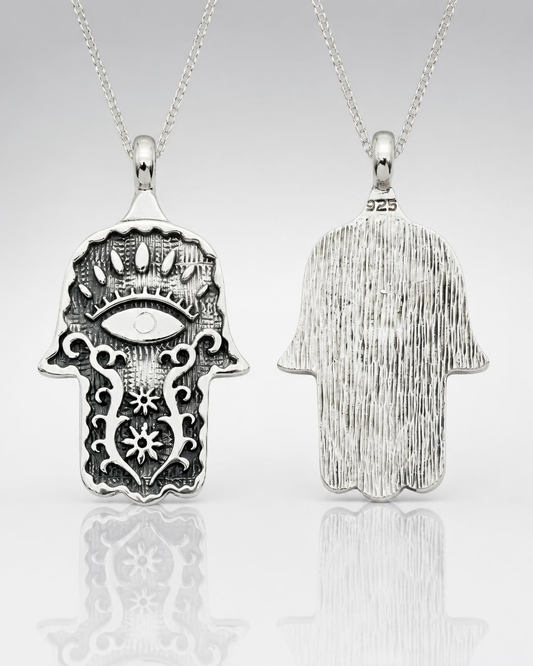 Sterling Silver Filigree Hamsa Pendant