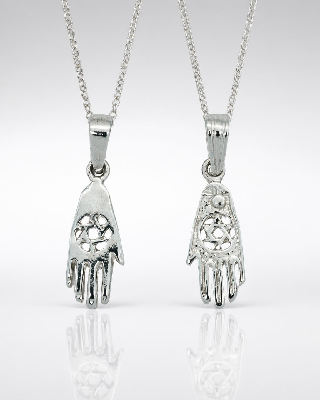Sterling Silver Hamsa Star of David Pendant