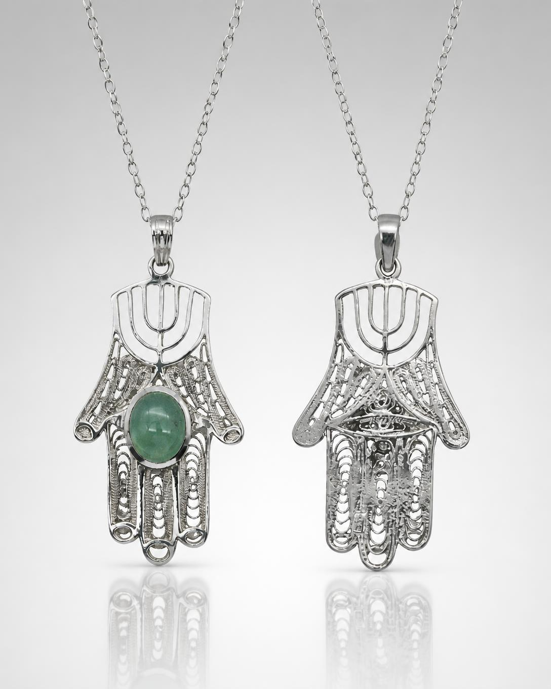 Sterling Silver Filigree Hamsa Pendant