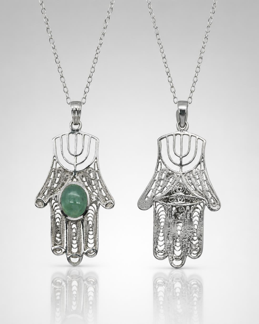 Sterling Silver Filigree Hamsa Pendant
