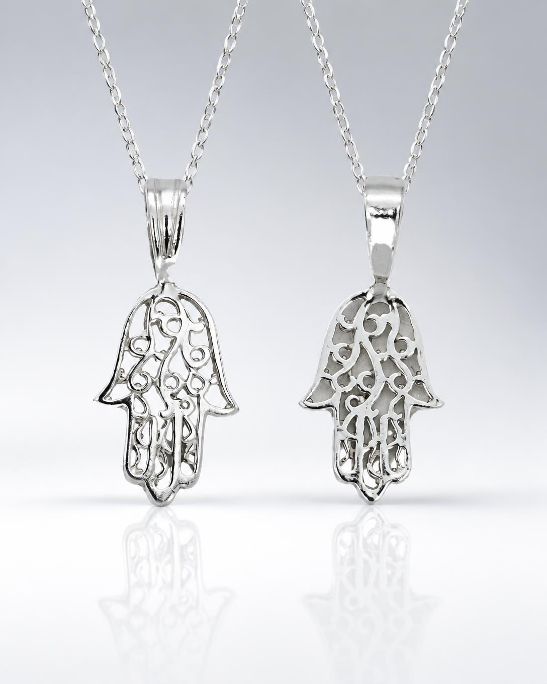 Sterling Silver Filigree Hamsa Pendant