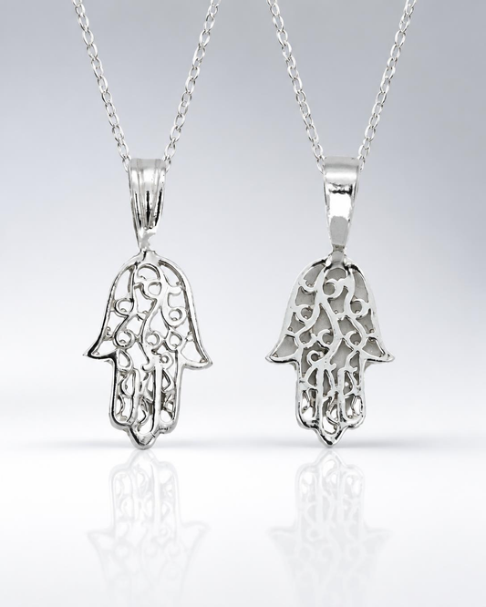 Sterling Silver Filigree Hamsa Pendant