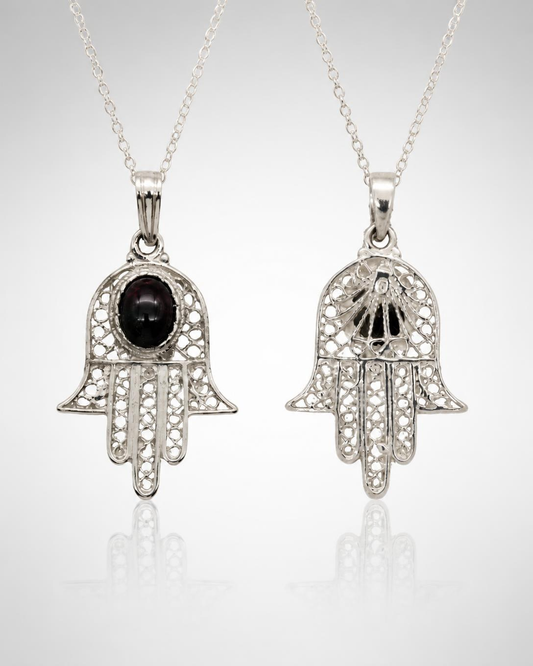 Sterling Silver Filigree Hamsa Pendant